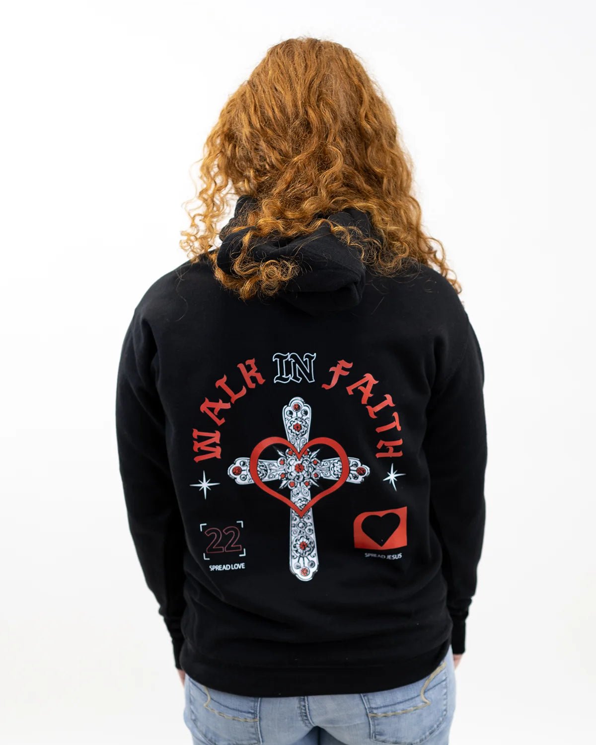 Black Spread Love Unisex Hoodie - Walk In Faith Clothing
