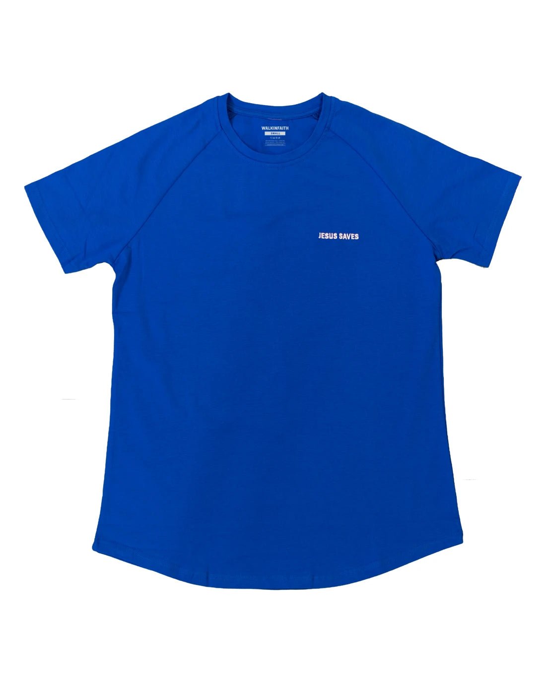 Blue Jesus Saves Active T-Shirt - Walk In Faith Clothing