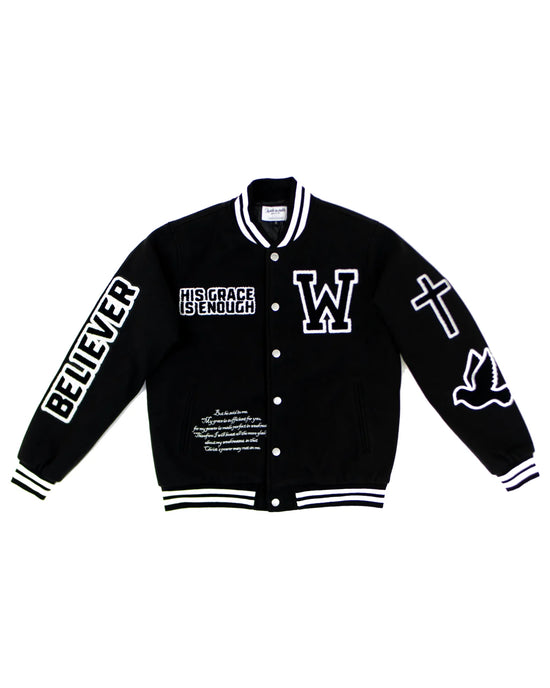 Black Believer Varsity Unisex Jacket
