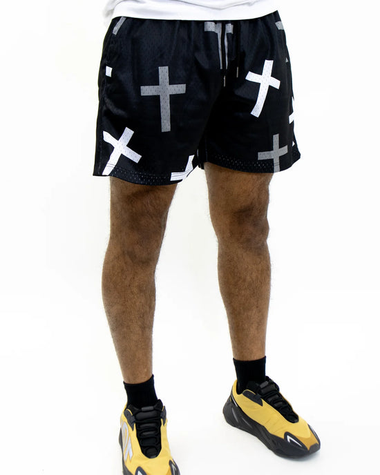 Black Spectrum Christian Mesh Shorts