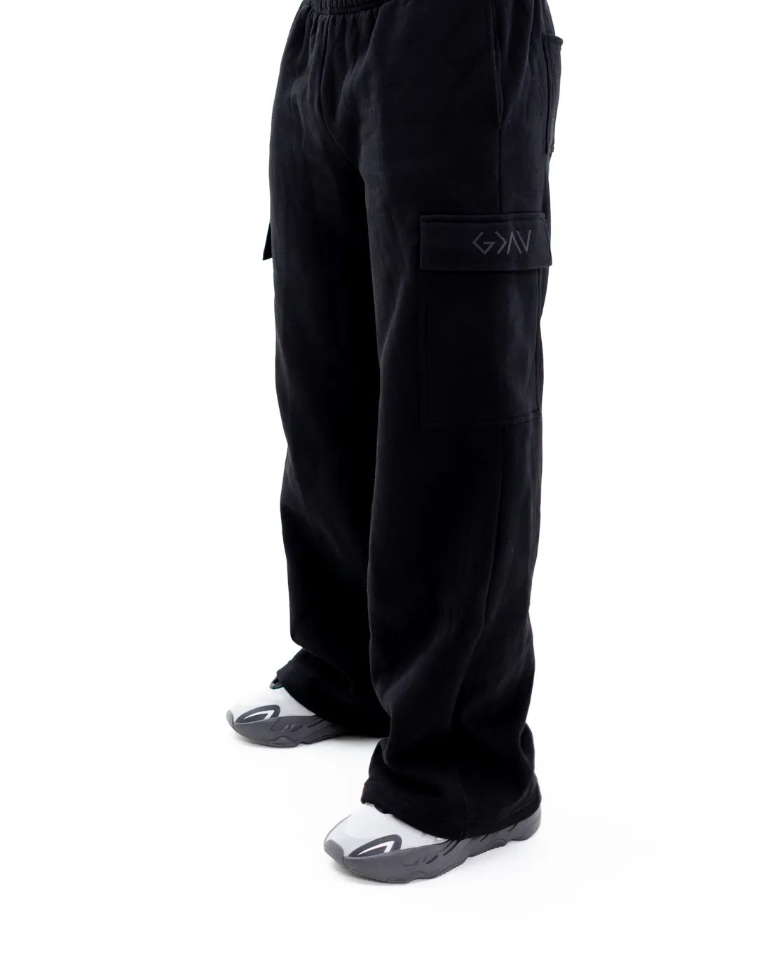 Side Angle Of Black God Is Greater Than The Highs &amp; Lows Christian Sweat Pants