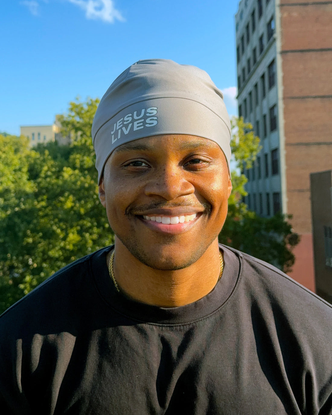 Gray Jesus Lives Skull Cap