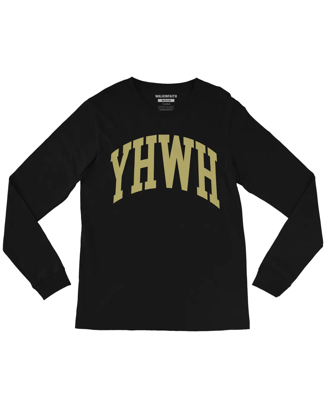 Photo Of Black YHWH Christian Long Sleeve T-Shirt