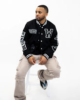 Black Believer Varsity Unisex Jacket - Walk In Faith Clothing