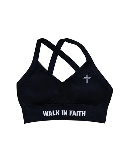 Black Faith Sports Bra - Walk In Faith Clothing