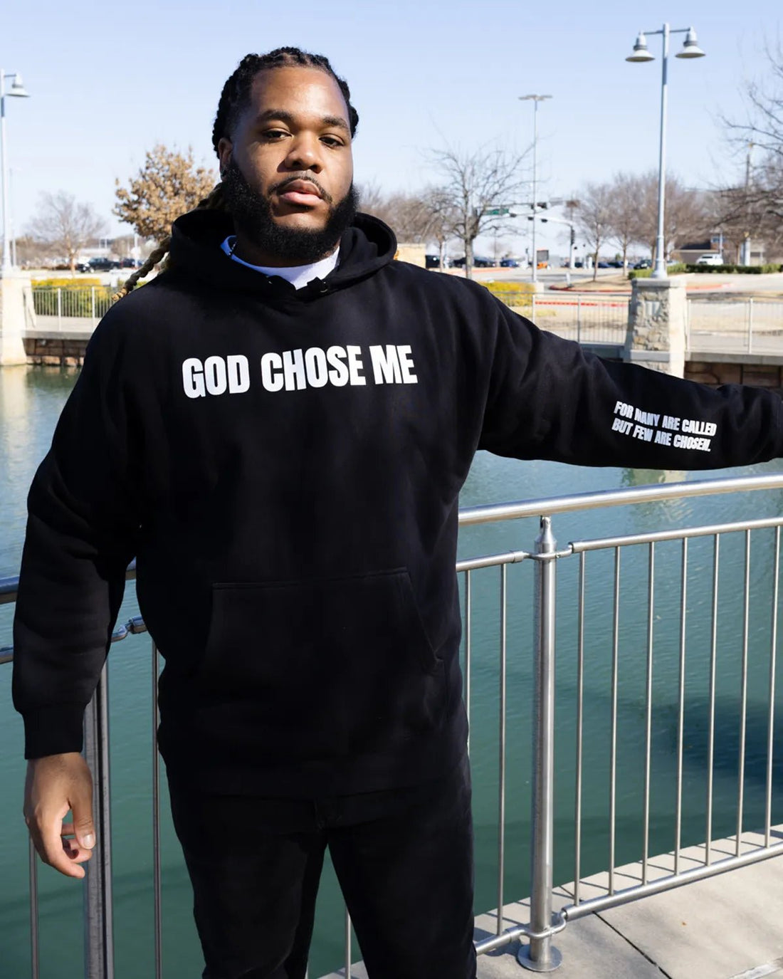 Black God Chose Me Hoodie - Walk In Faith Clothing