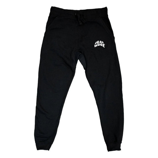 Black Pray More Unisex Joggers - Walk In Faith Clothing