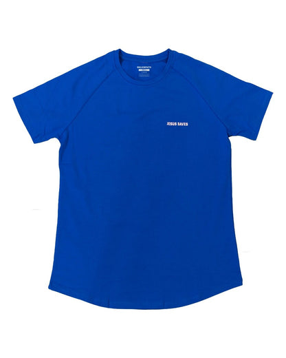 Blue Jesus Saves Active T-Shirt - Walk In Faith Clothing