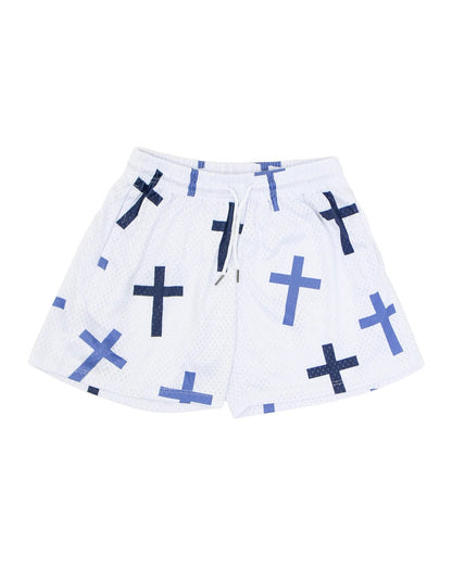 Blue &amp; Navy Spectrum Unisex Shorts - Walk In Faith Clothing