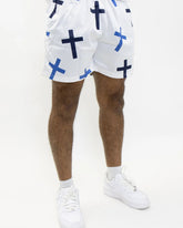 Blue & Navy Spectrum Unisex Shorts - Walk In Faith Clothing