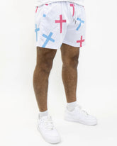 Blue & Pink Spectrum Unisex Shorts - Walk In Faith Clothing