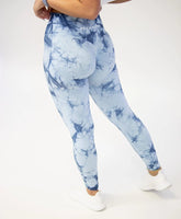 Blue Tie Dye HVN Leggings - Walk In Faith Clothing