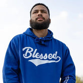 Blue & White Blessed Unisex Hoodie - Walk In Faith Clothing