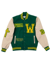 Green Ecclesiastes Varsity Unisex Jacket - Walk In Faith Clothing