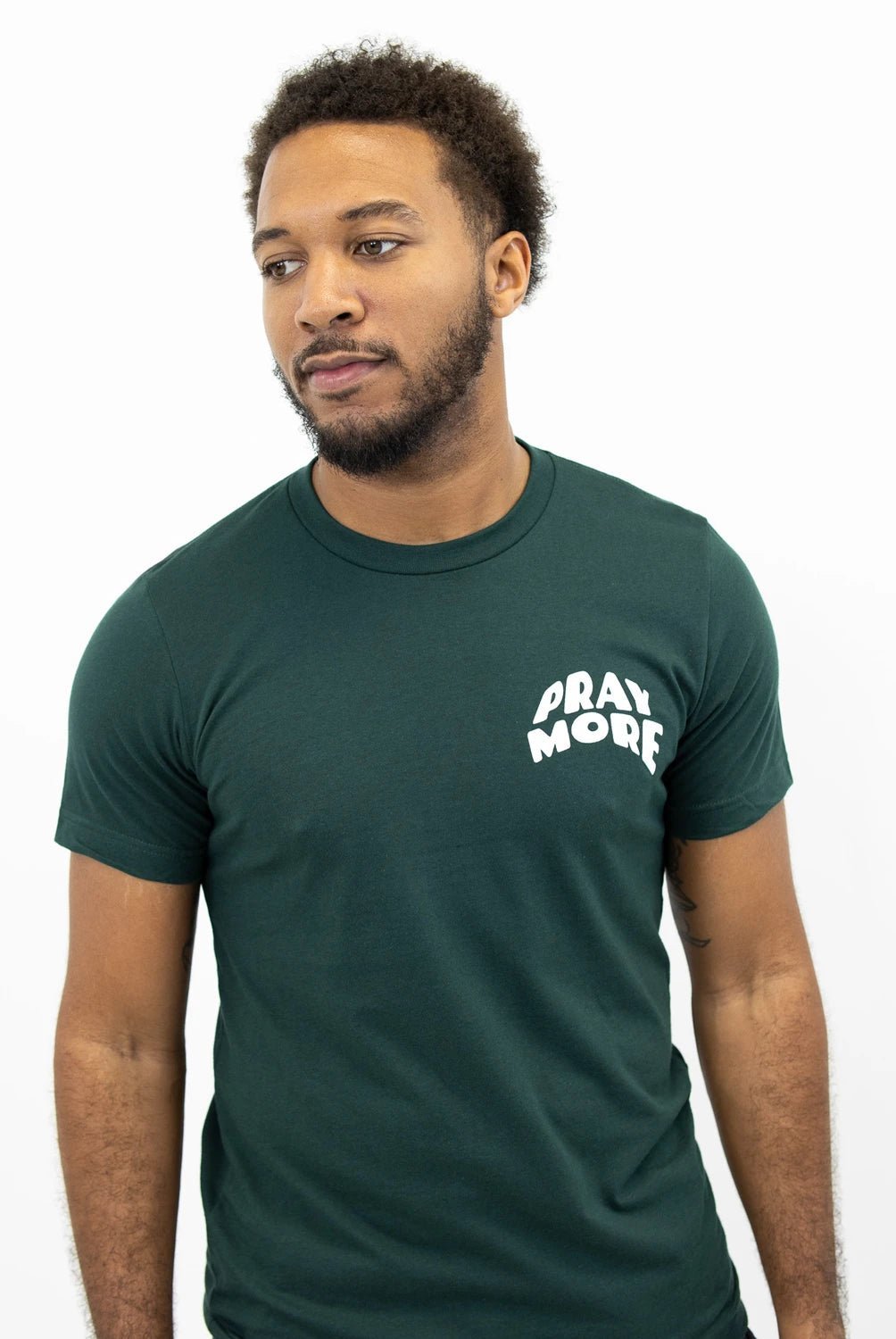 Green Pray More Worry Less Unisex T-Shirt - Walk In Faith Clothing