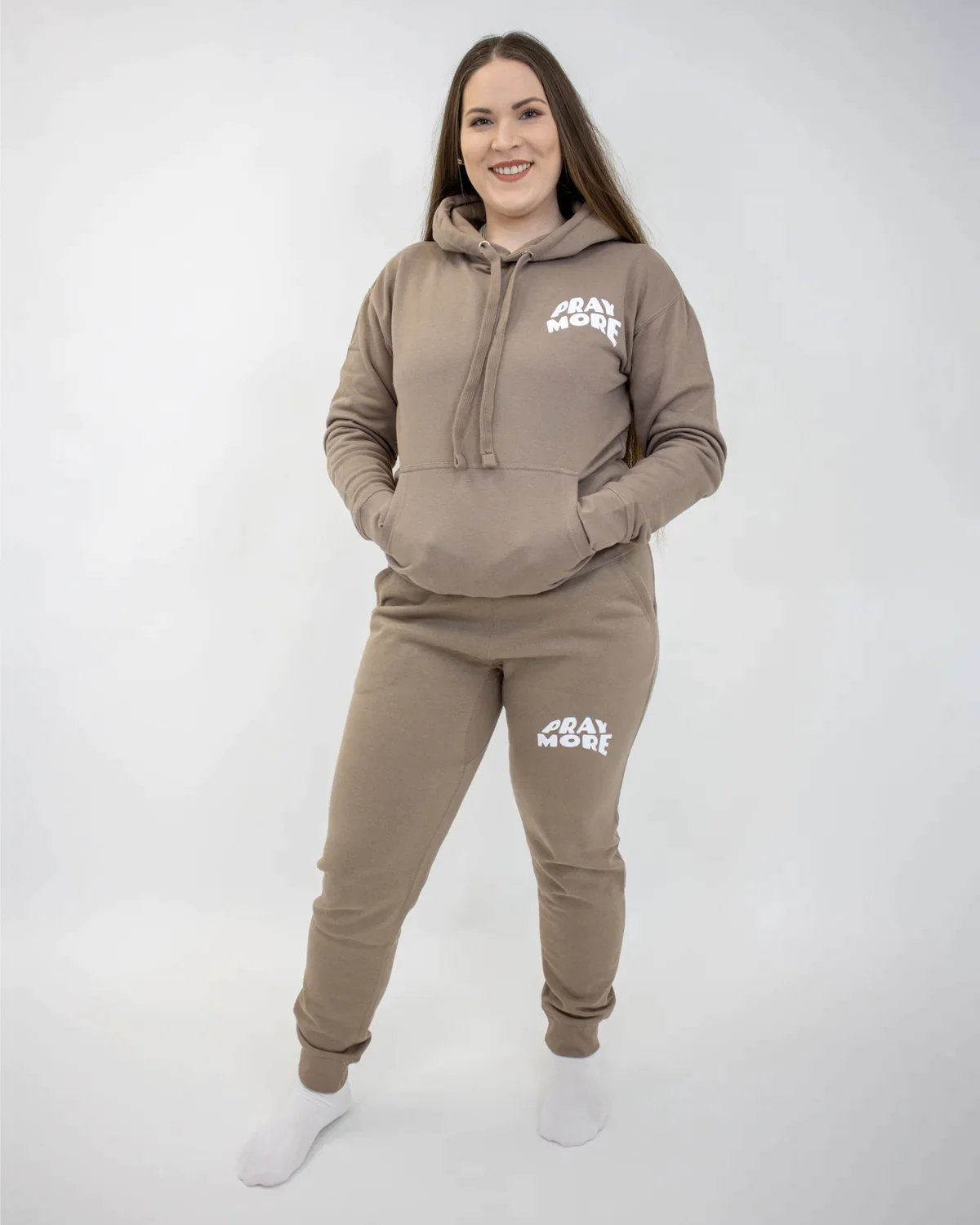 Latte Pray More SweatSuit Bundle - Walk In Faith Clothing