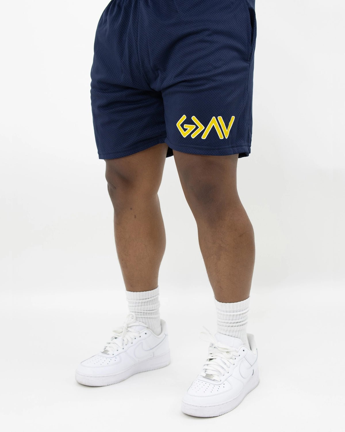 Navy God Is Greater Than The Highs And Lows Unisex Shorts - Walk In Faith Clothing