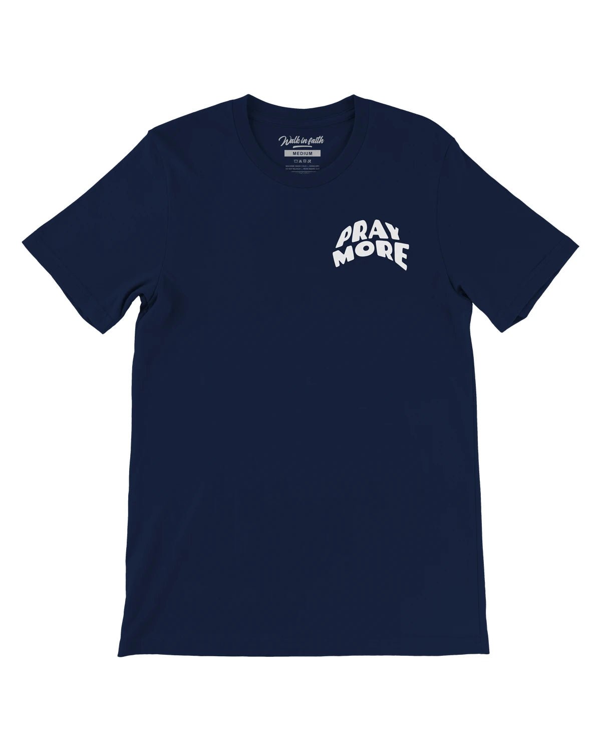 Navy Pray More Worry Less Unisex T-Shirt - Walk In Faith Clothing