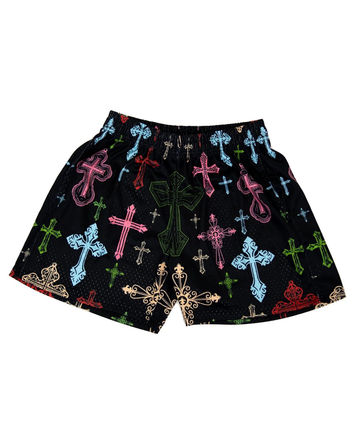 Black Cross Unisex Shorts - Walk In Faith Clothing