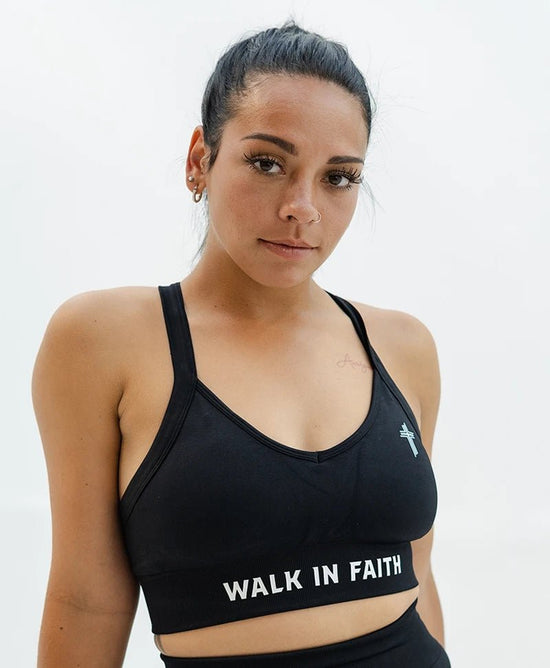 Black Faith Sports Bra - Walk In Faith Clothing