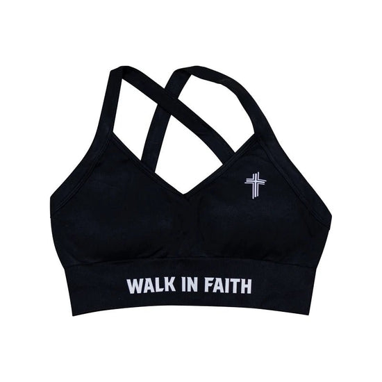 Black Faith Sports Bra - Walk In Faith Clothing
