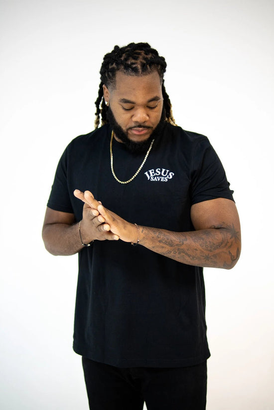 Black Jesus Saves Unisex T-Shirt - Walk In Faith Clothing