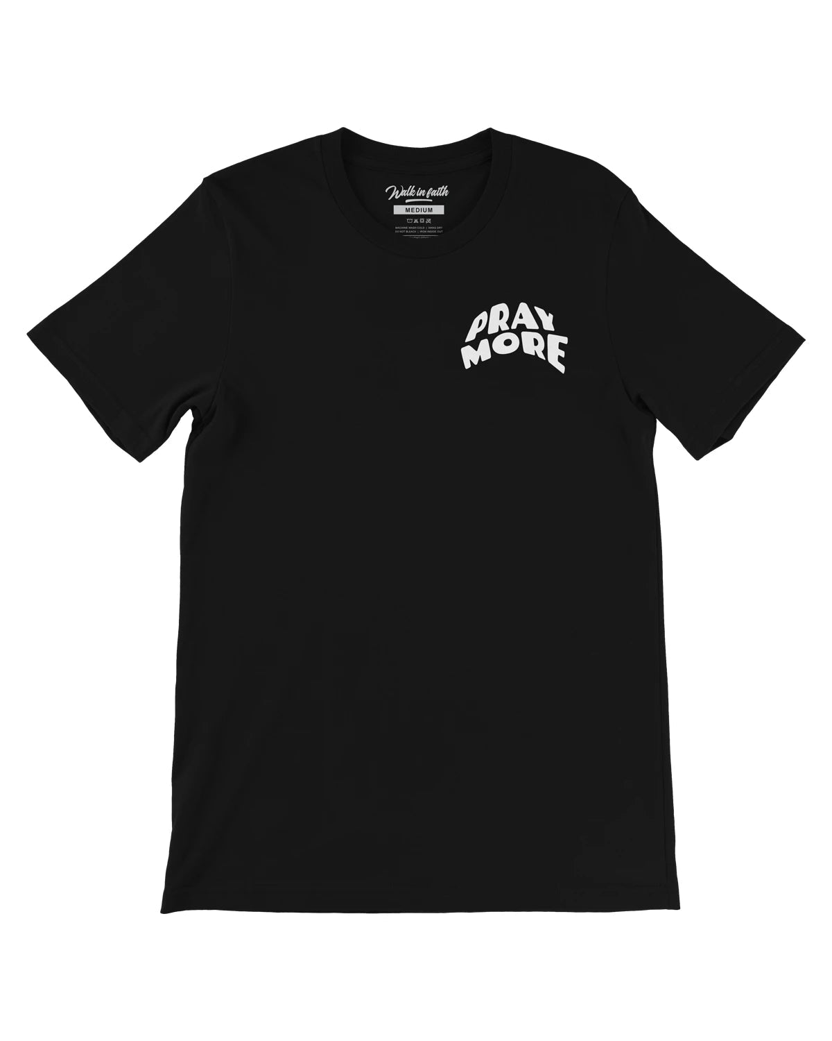 Black Pray More Worry Less Unisex T-Shirt - Walk In Faith Clothing