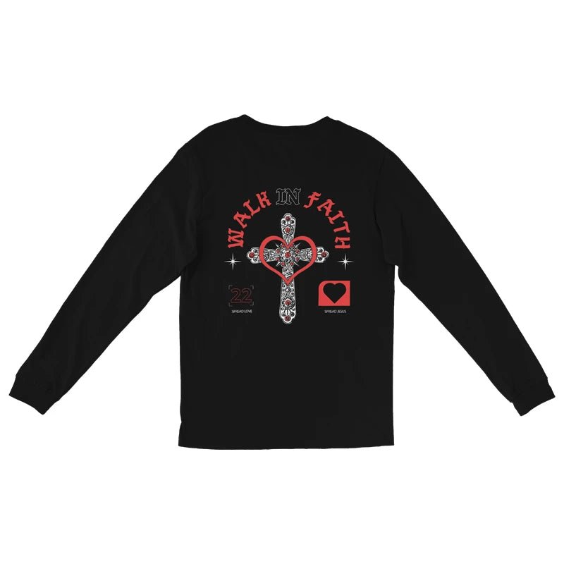 Black Spread Love Long Sleeve Unisex T-Shirt - Walk In Faith Clothing