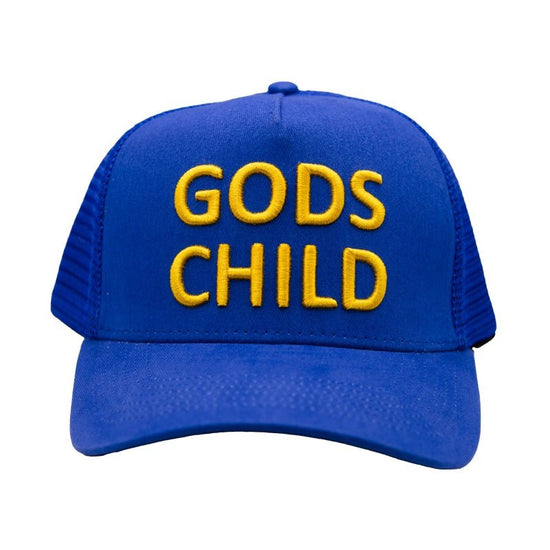 Blue Gods Child Trucker Hat - Walk In Faith Clothing
