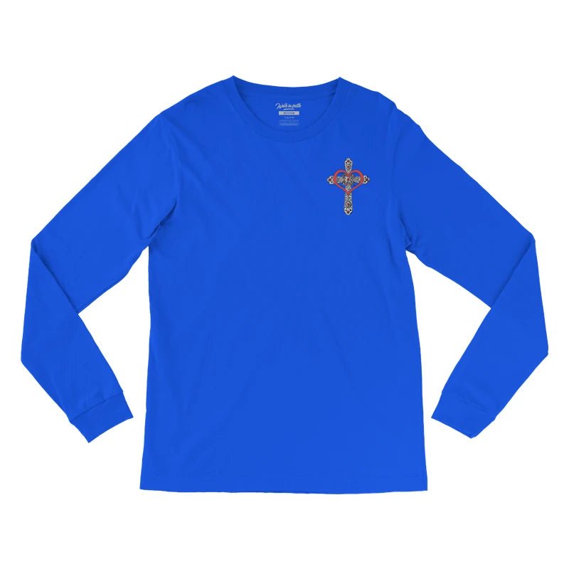 Blue Spread Love Long Sleeve Unisex T-Shirt - Walk In Faith Clothing