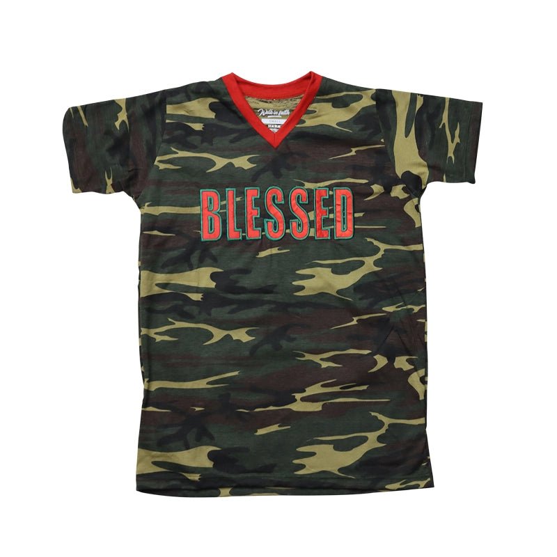 Camo Blessed Shirt - Walk In Faith Clothing