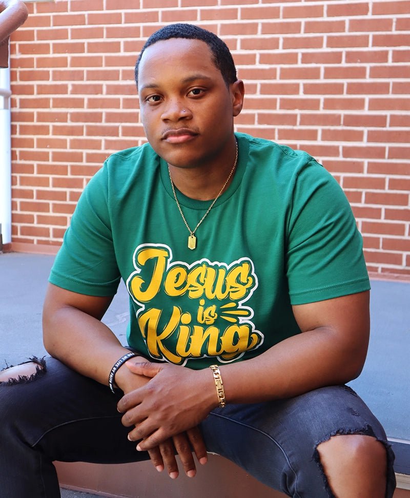 Green Jesus Is King Unisex T-Shirt - Walk In Faith Clothing