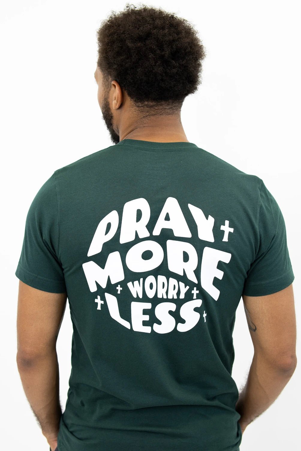 Green Pray More Worry Less Unisex T-Shirt - Walk In Faith Clothing