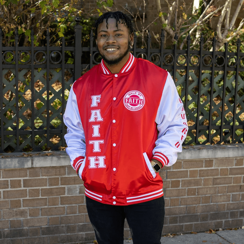 Red Highly Favored Unisex Jacket - Walk In Faith Clothing