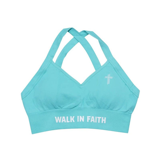 Seafoam Faith Sports Bra - Walk In Faith Clothing