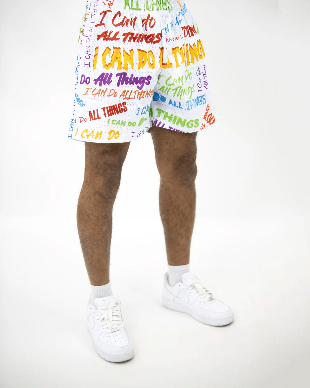 White I Can Do All Things Unisex Shorts - Walk In Faith Clothing