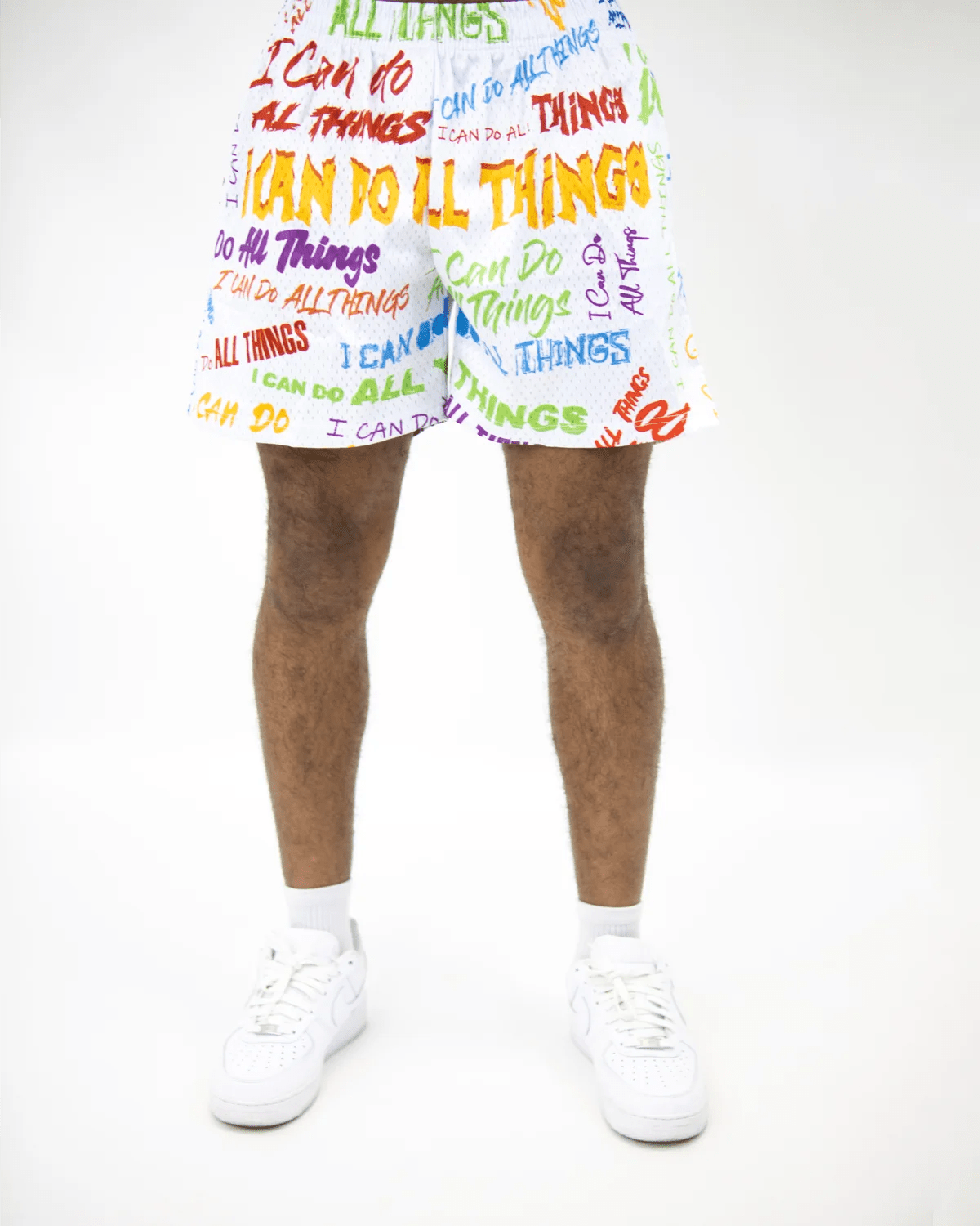 White I Can Do All Things Unisex Shorts - Walk In Faith Clothing